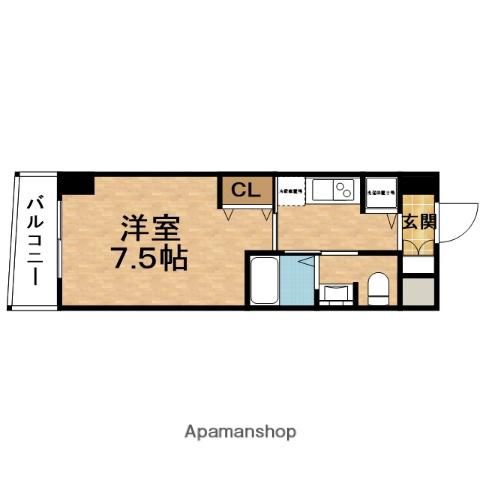 PARK HILLS 都島 NOBLE(1K/2階)の間取り写真