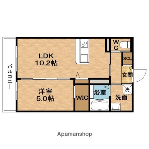 スウィートテラスルリエSUITE TERRACE RELIER(1LDK/1階)の間取り写真