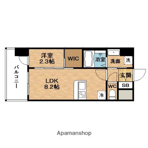 PRELISSENEO十三エルヴィオン(1LDK/9階)の間取り写真