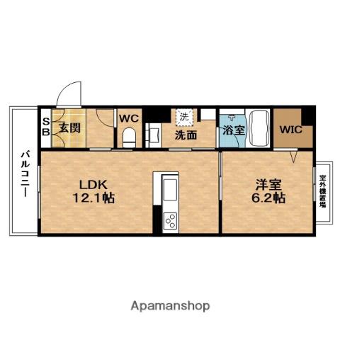 SHAMAISONエラブル梅田北(1LDK/4階)の間取り写真