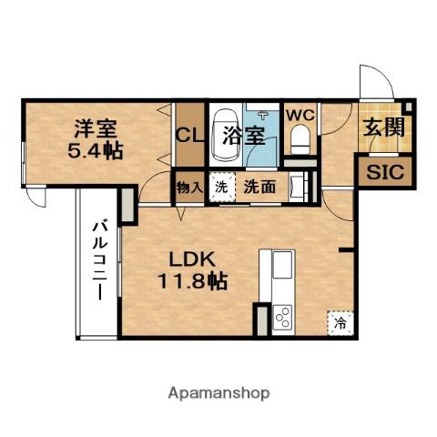 CLASHIST瑞光(1LDK/1階)の間取り写真