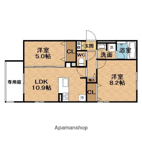 CASA・プレッツァ豊里(2LDK/2階)の間取り写真