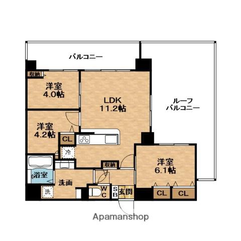 URBANPARK御幣島(2SLDK/11階)の間取り写真