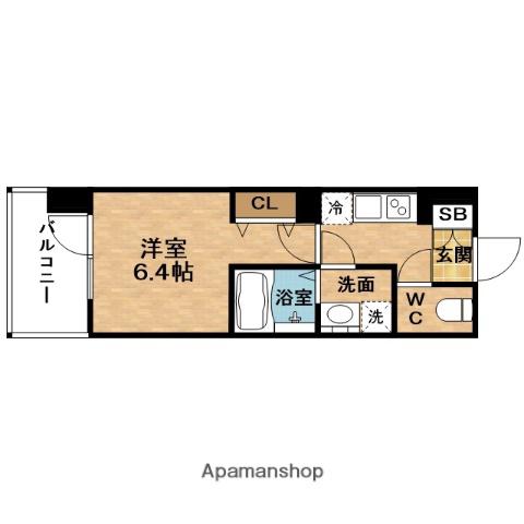 URBANPARK御幣島(1K/8階)の間取り写真