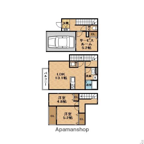 ALPLACE(2SLDK/1階)の間取り写真