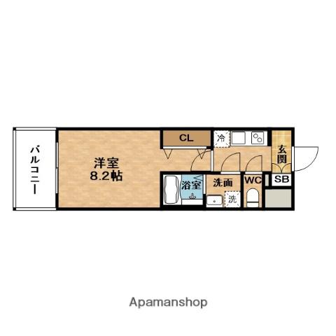 SOLTERRACEOSAKA御幣島(1K/6階)の間取り写真