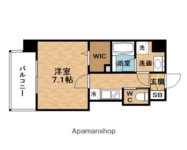 IRENE南森町(1K/8階)の間取り写真