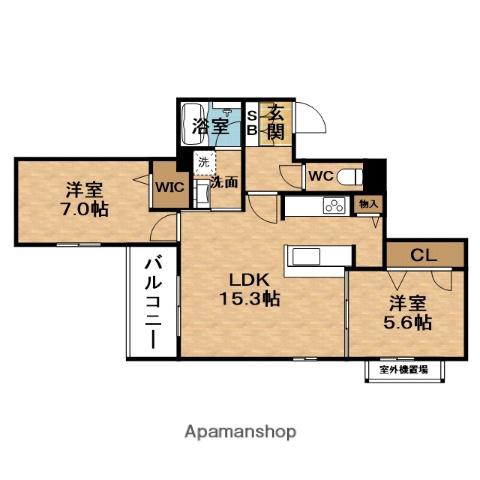 ORCHIDEAクオーレ(2LDK/3階)の間取り写真