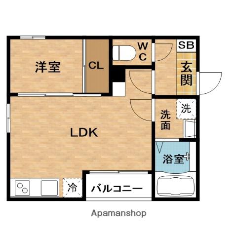 CASTLEコート大阪ザ・グランドパレス(1LDK/1階)の間取り写真