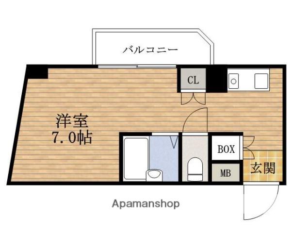 ドミール堺筋本町(1K/7階)の間取り写真