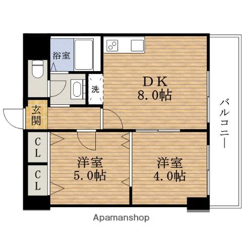 リゾート天王寺(2DK/7階)の間取り写真