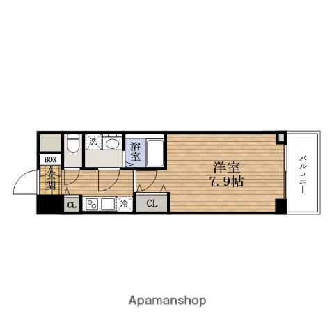 ウィルテラスなんば南(1K/6階)の間取り写真