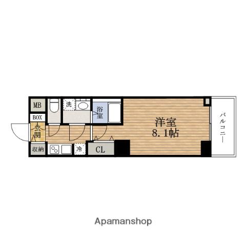 ウィルテラスなんば南(1K/7階)の間取り写真