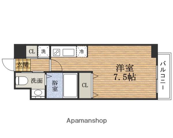 ドゥーエ難波南(ワンルーム/3階)の間取り写真