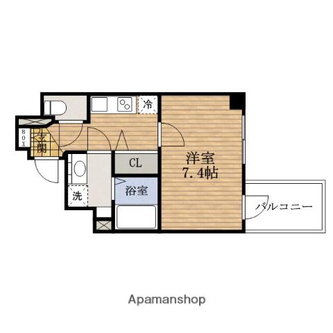 PRESSANCE上町台リベルテ(1K/6階)の間取り写真
