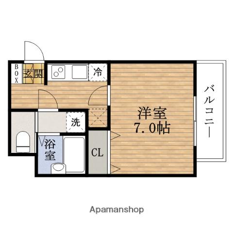 大阪メトロ千日前線 桜川駅(大阪) 徒歩7分 9階建 築18年(1K/3階)の間取り写真