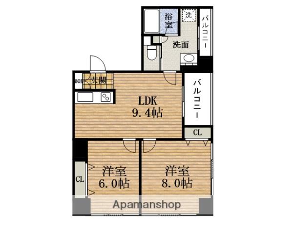 アルグラッドザタワーSHINSAIBASHI(2LDK/23階)の間取り写真
