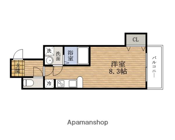 サンサンなんば壱番館(1K/4階)の間取り写真