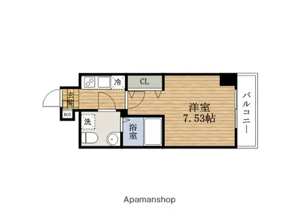 大阪プレステージアコモデーション(1K/3階)の間取り写真