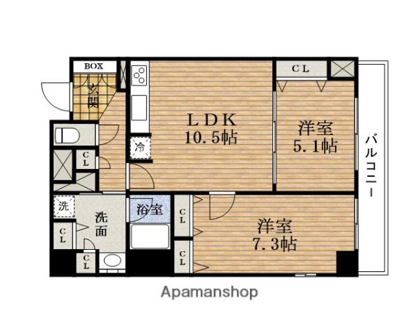 ブラービMINAMIHORIE(2LDK/15階)の間取り写真