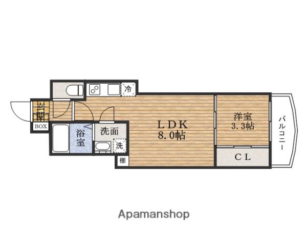 SERENITTE谷町クロワ(1LDK/6階)の間取り写真