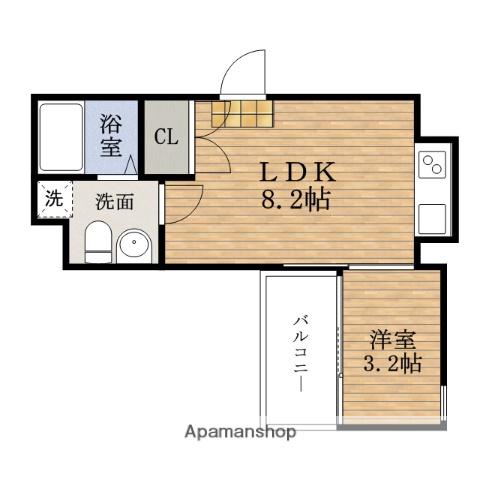 アドバンス心斎橋NEXTURE(1LDK/3階)の間取り写真