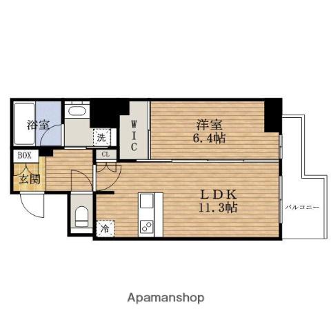 PRESSANCEネオ心斎橋(1LDK/13階)の間取り写真