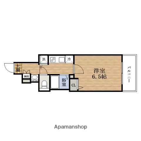 PRESSANCEネオ心斎橋(1K/6階)の間取り写真