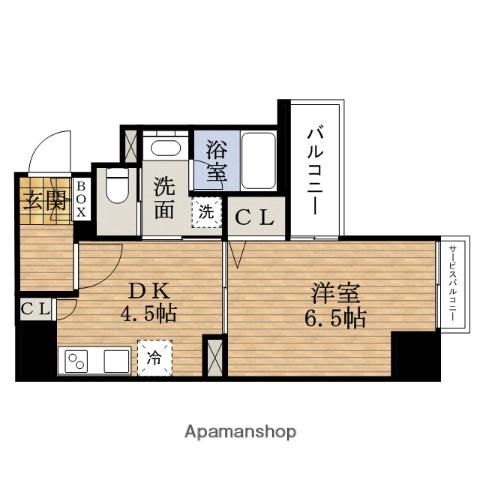 PRESSANCEネオ心斎橋(1DK/2階)の間取り写真