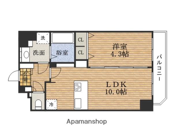 PRESSANCE中之島公園アティレ(1LDK/11階)の間取り写真