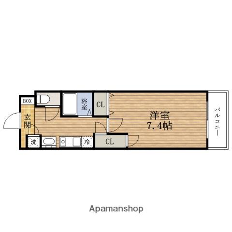 マリオン北堀江アネックス(1K/2階)の間取り写真