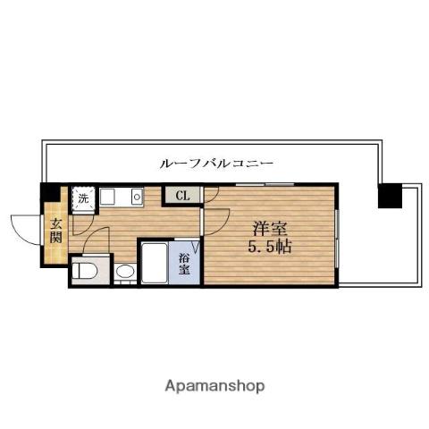 マリオン北堀江アネックス(1K/13階)の間取り写真