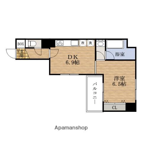 ゼウスSAKURAGAWAプレミアム(1DK/9階)の間取り写真