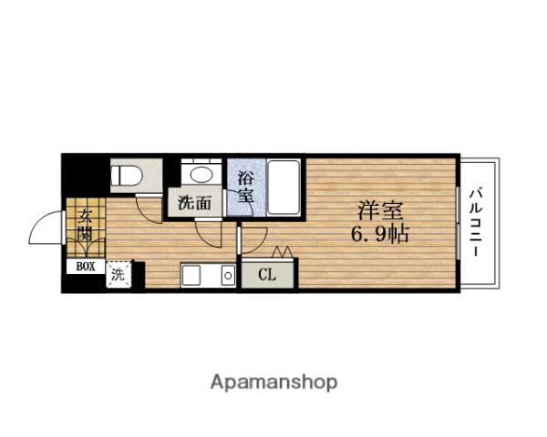 クローバービューUEHOMMACHI(1K/8階)の間取り写真