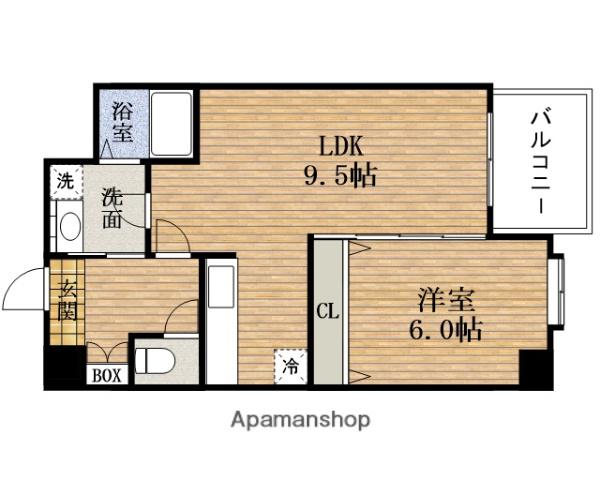 グリーンヴィラ福原(1LDK/5階)の間取り写真