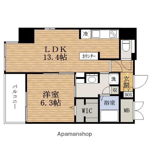 アビエールMATUYAMACHI(1LDK/10階)の間取り写真
