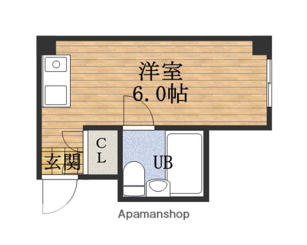 堀江GREENHEIGHTS(ワンルーム/3階)の間取り写真