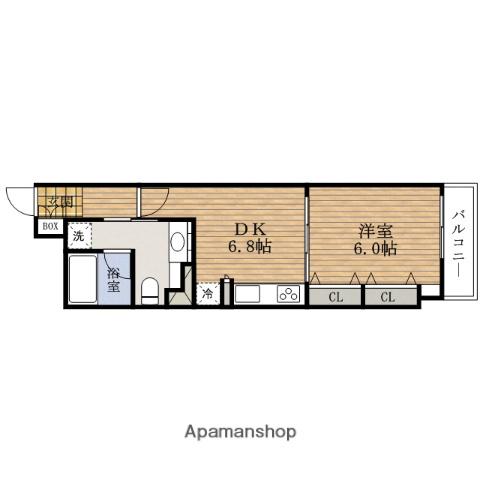 ノステルコート夕陽丘(1DK/3階)の間取り写真