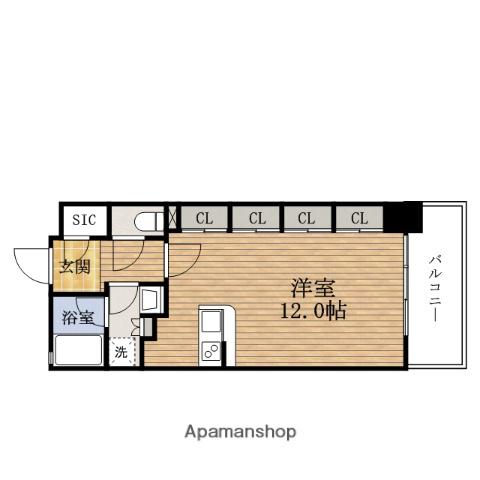 レジェンドール心斎橋イースト(1K/14階)の間取り写真