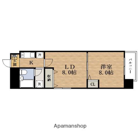 朝日プラザ西道頓堀(1LDK/7階)の間取り写真