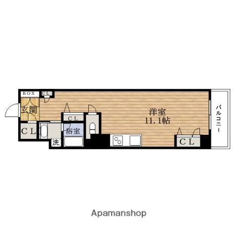 GRANDROUGE谷町六丁目(ワンルーム/2階)の間取り写真