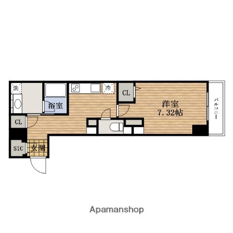 GRANDROUGE谷町六丁目(1K/2階)の間取り写真