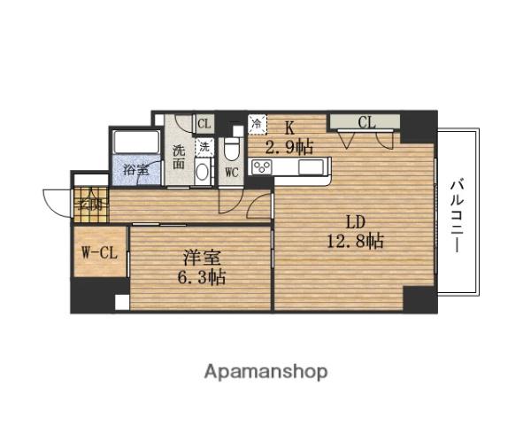 GRANDROUGE谷町六丁目(1LDK/5階)の間取り写真