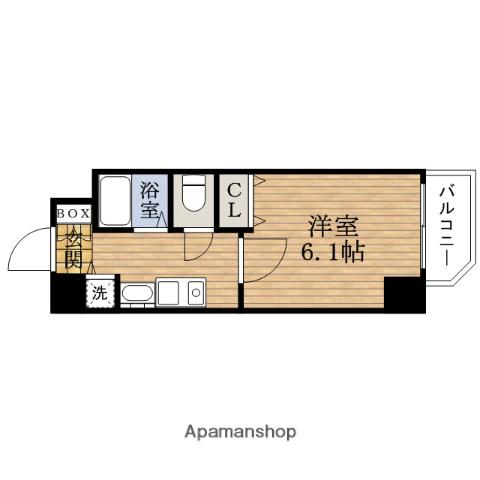 プレサンス 中之島公園グラシア(1K/2階)の間取り写真