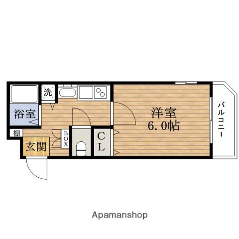 PRESSANCE難波リバーオアシス(1K/2階)の間取り写真