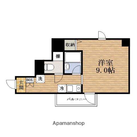 オーテビル(1K/4階)の間取り写真