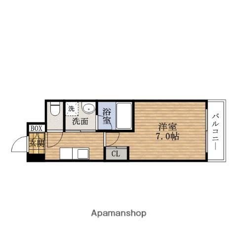 インペリアル靭本町(1K/3階)の間取り写真