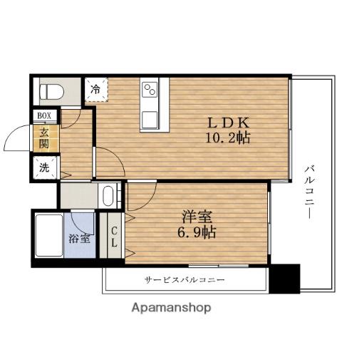 プレサンス心斎橋モデルノ(1LDK/13階)の間取り写真