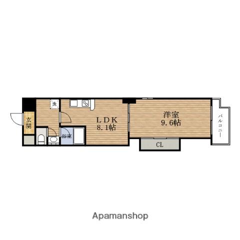 シティスパイア上町台 (1LDK/6階)の間取り写真