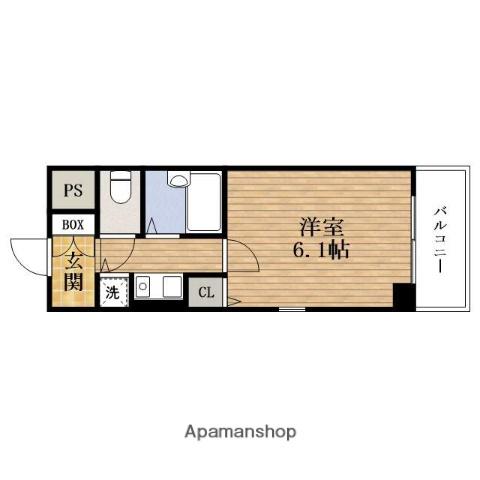 LEGAL西長堀(1K/6階)の間取り写真